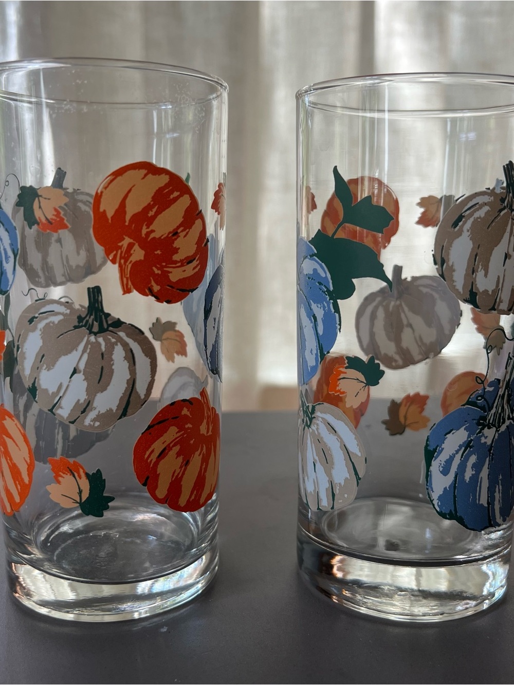 Royal Norfolk Glass Pumpkin Tumblers (x2)